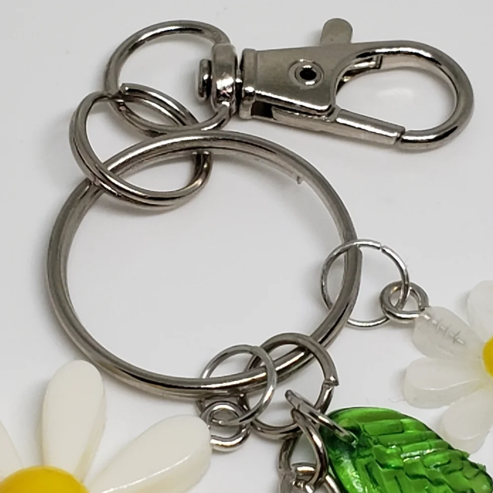 Handmade Kawaii Frog Flower Daisy Keychain